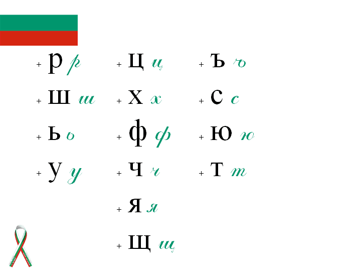 Болгарский алфавит с картинками