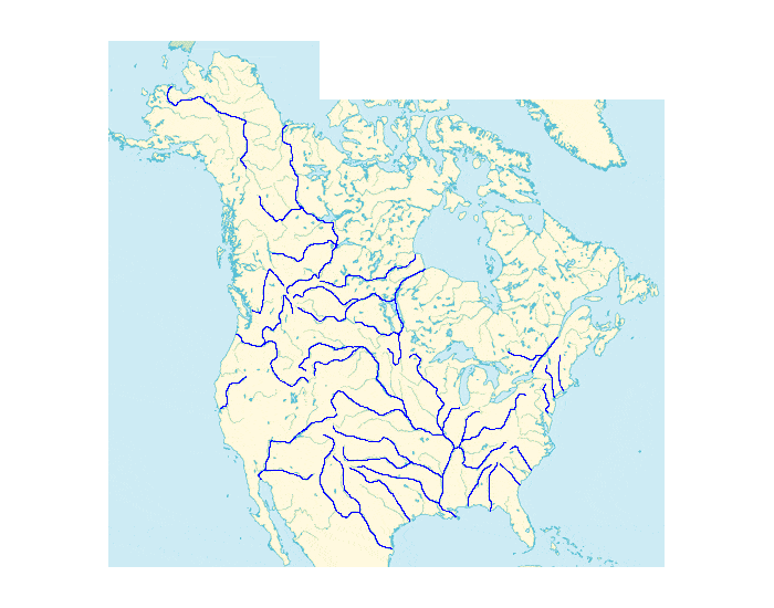 Северная америка карта реки и озера карта