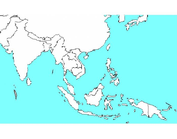 Южная и юго восточная азия контурная карта
