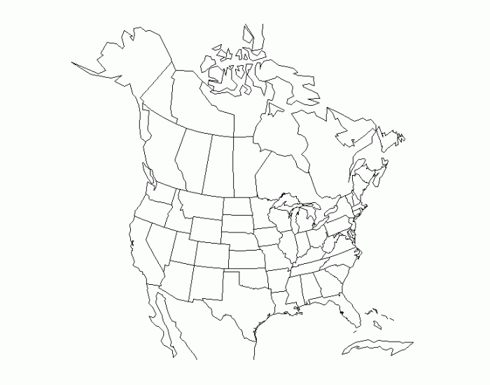 Политическая карта северной америки распечатать