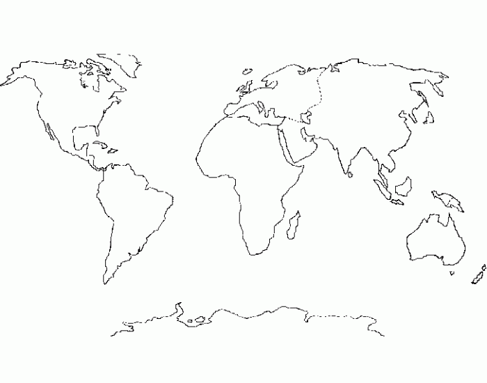 Контурные карты частей света. Силуэты континентов. Контуры континентов.