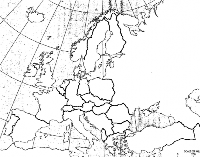 Контурная карта европы 1939