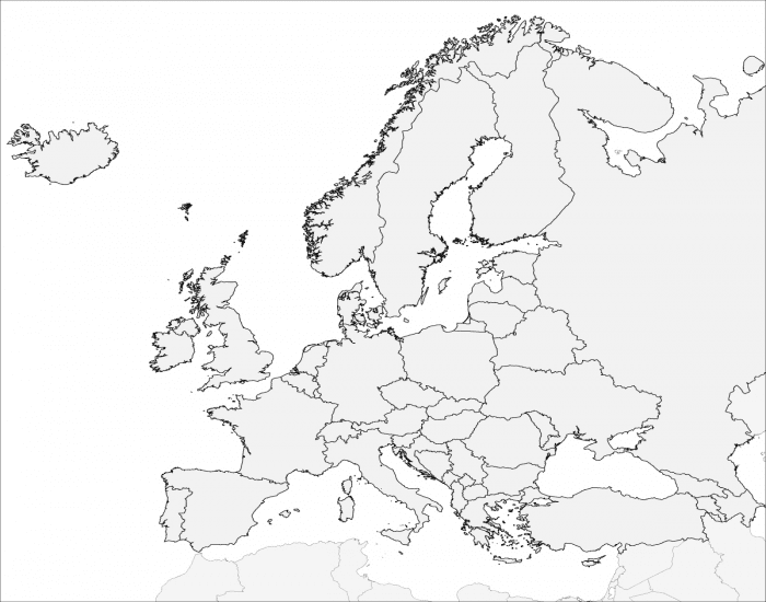 Подробная карта европы с границами государств