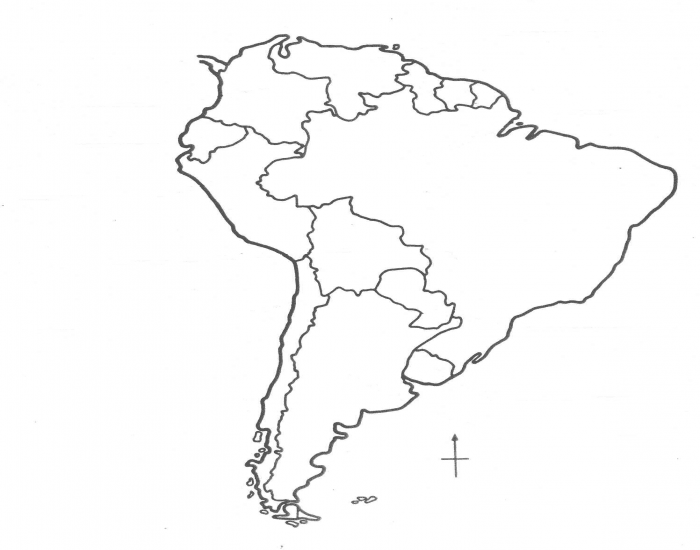 Политическая карта южной америки распечатать