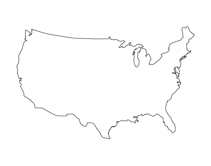 Пустая карта штатов сша