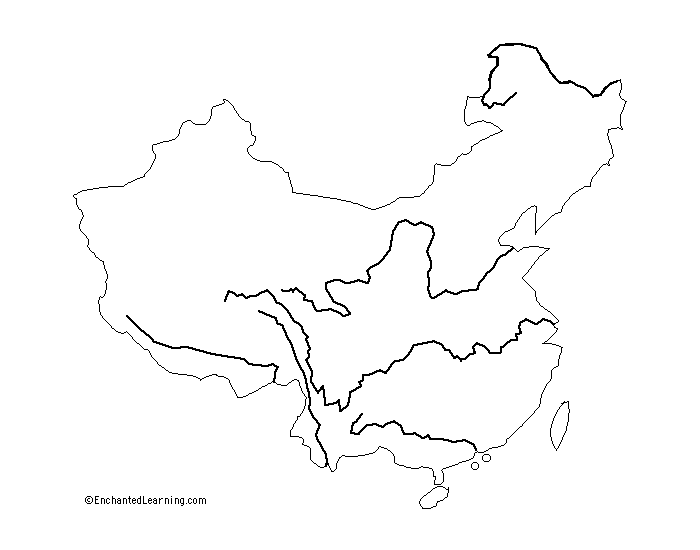 Контурная китай. Реки Китая на карте. Река Янцзы на контурной карте. Контурная карта Китай река Янцзы. Контурная карта Китая.