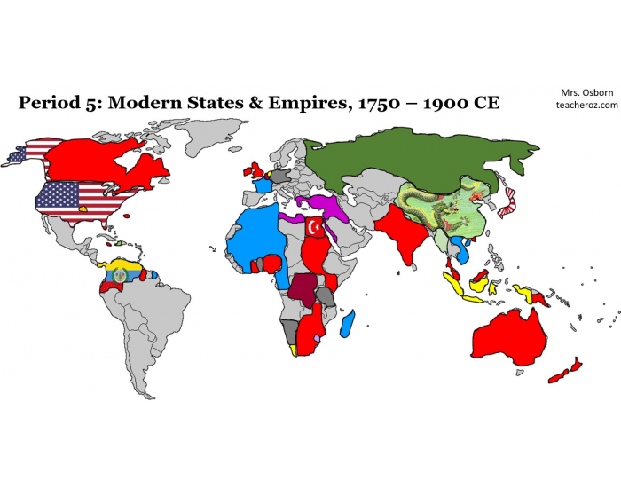 Карта мира 1750 года