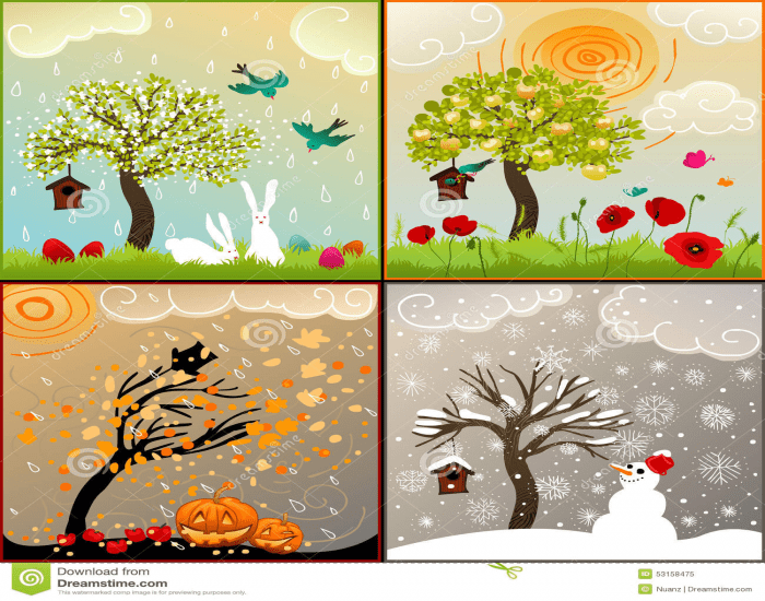 Смена времен года схема 4 класс