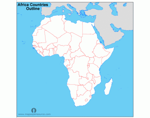 Карта африки с границами стран