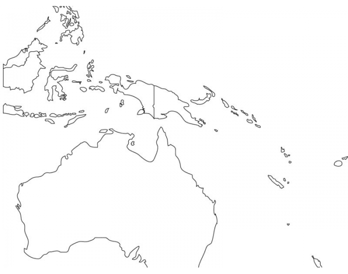 Контурная карта океании политическая