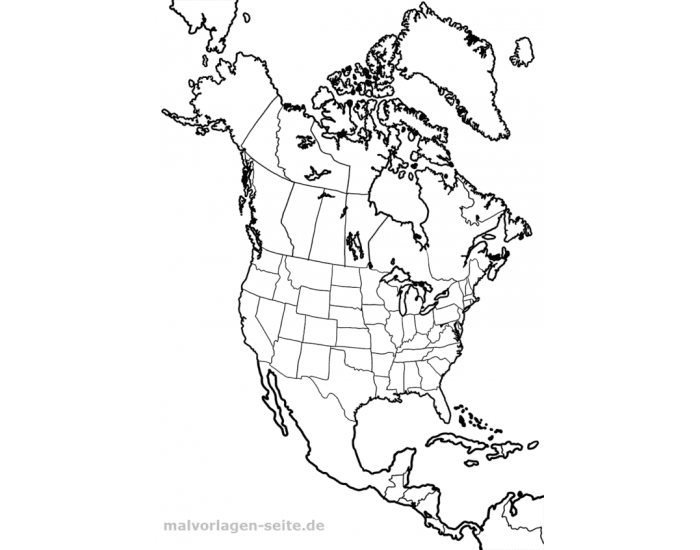 Карта северной америки рисунок