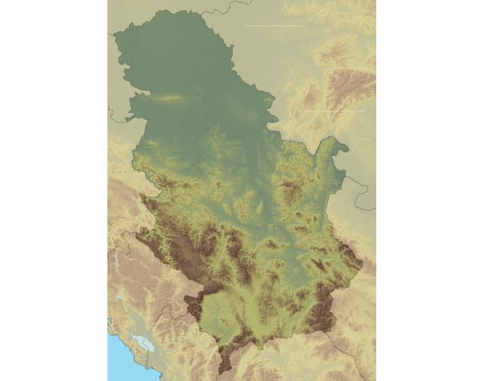 Сербия рельеф карта